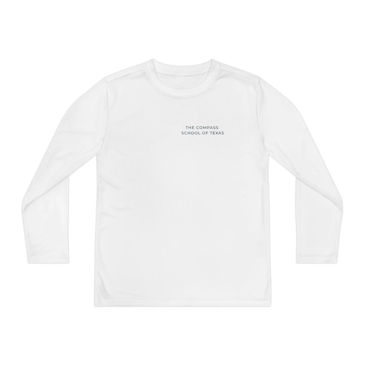 Youth Long Sleeve Athletic Tee — Compass School of Texas Logo