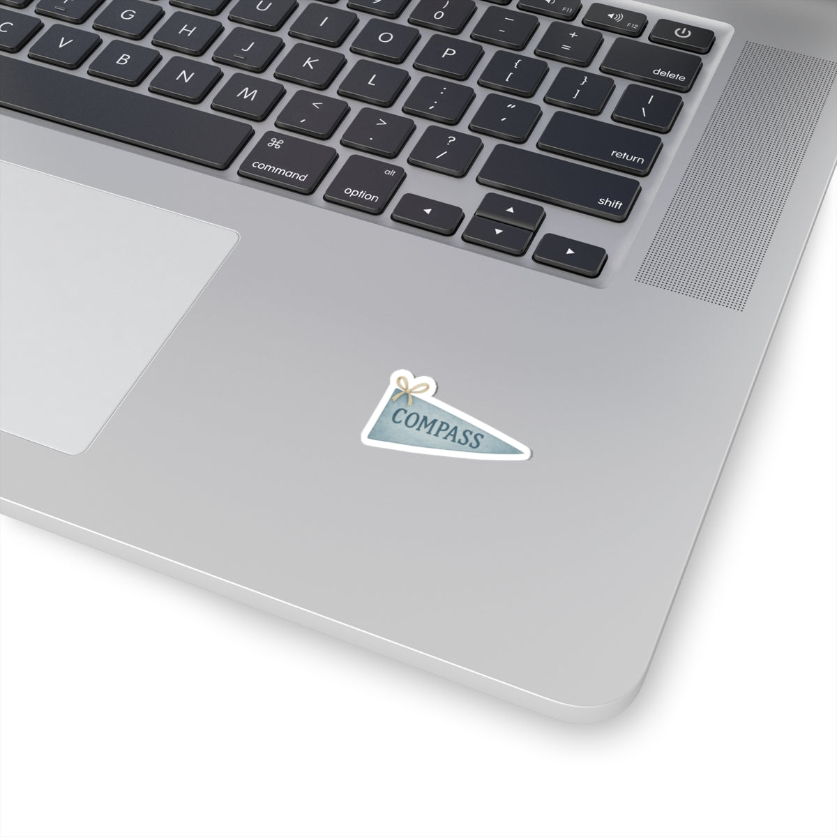 Compass Pennant Sticker — Vintage Blue Kiss-Cut Decal