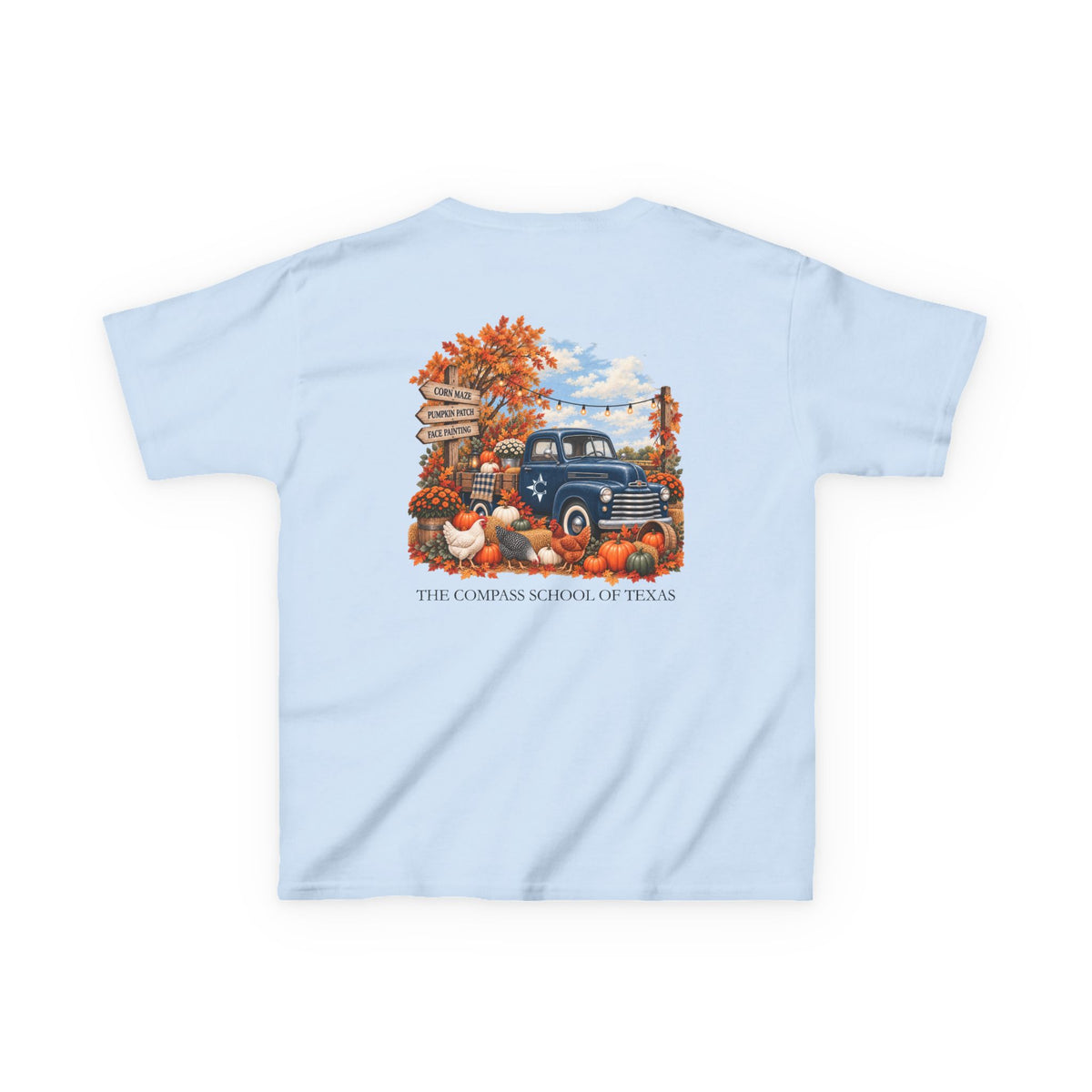 Kids Fall Festival Vintage Truck T‑Shirt — "The Compass School of Texas"