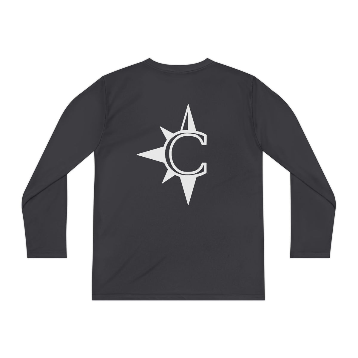 Youth Long Sleeve Athletic Tee — Compass School of Texas Logo
