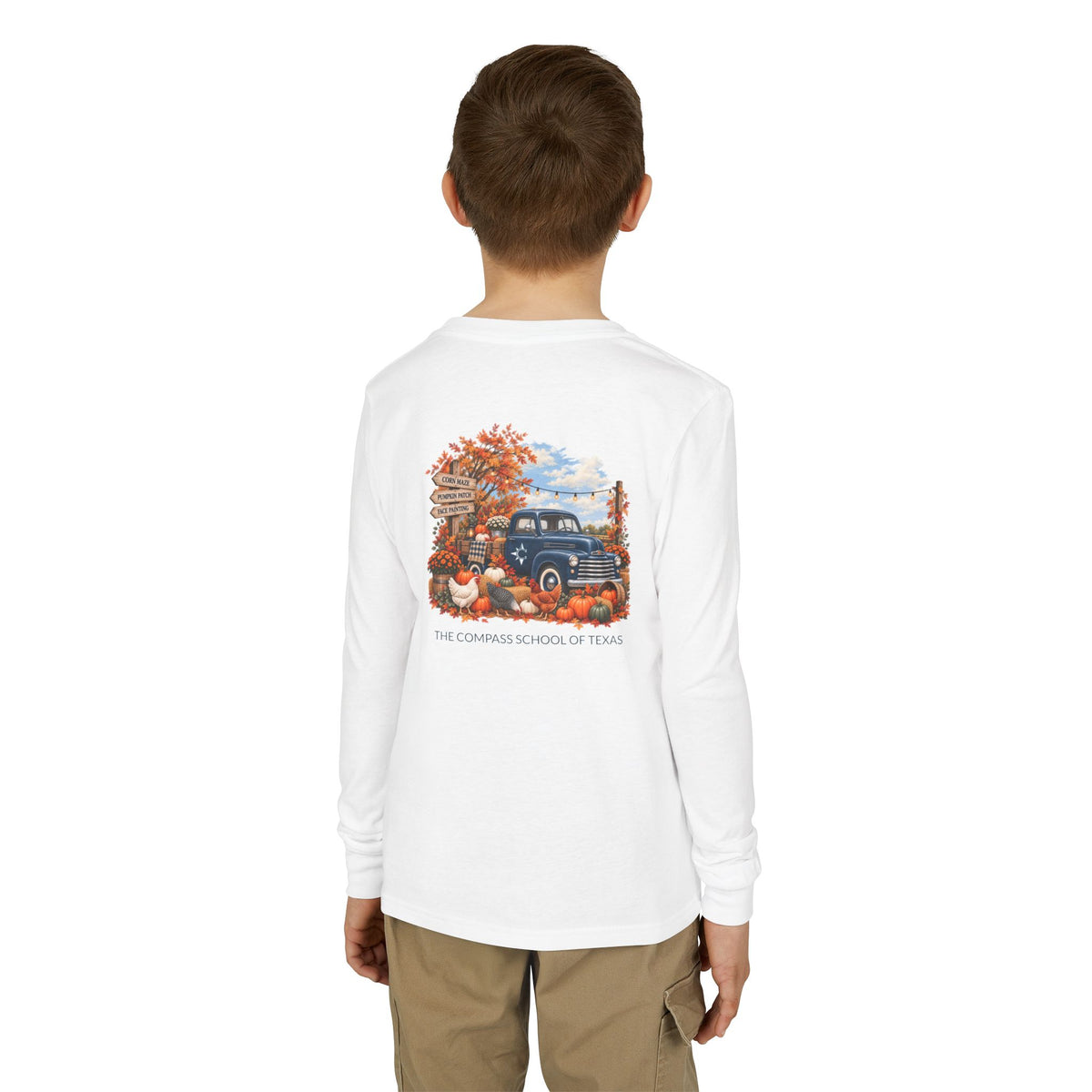 Youth Long Sleeve Tee – The Compass School of Texas Vintage Holiday Car Design