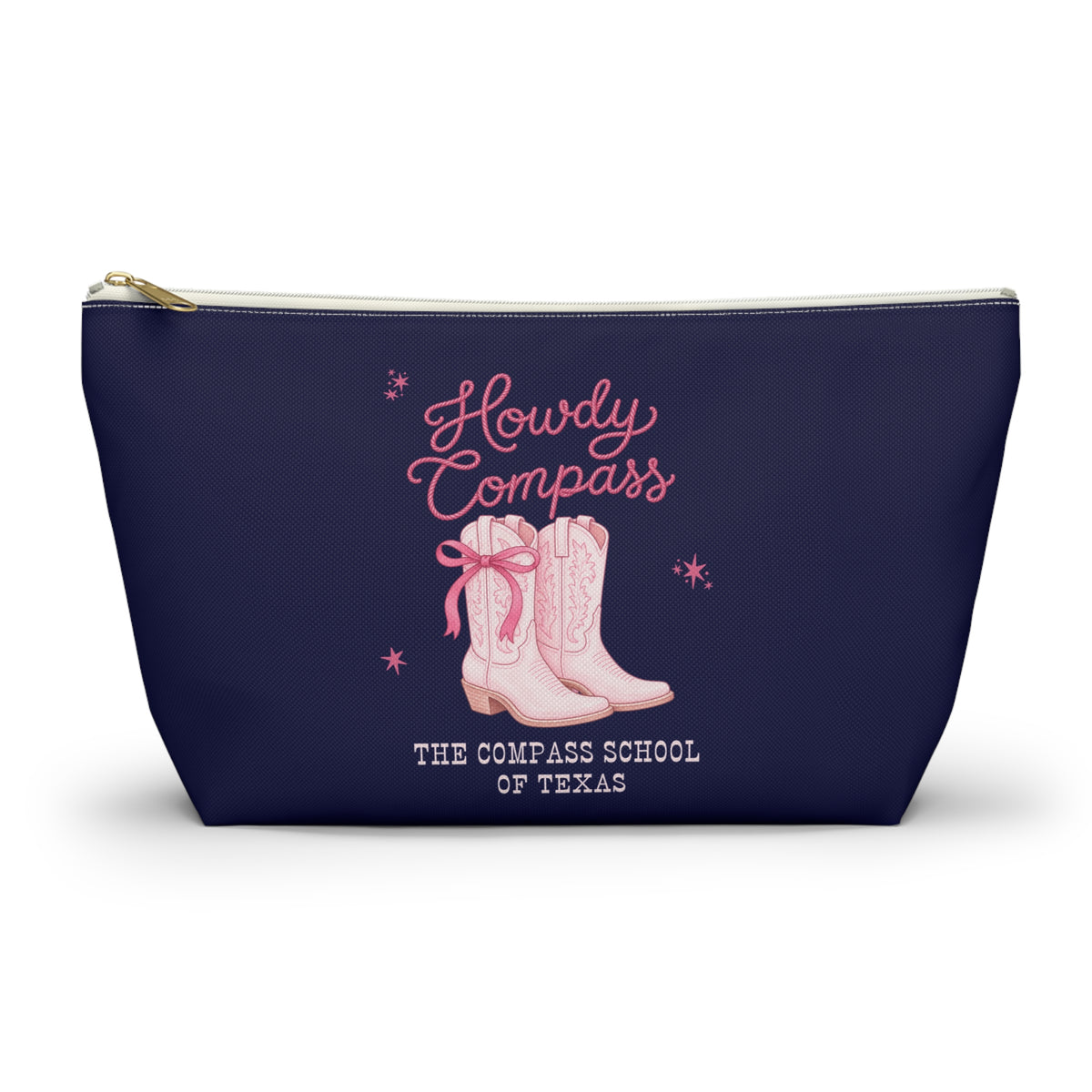 Howdy Compass Accessory Pouch — T‑Bottom Cosmetic Bag