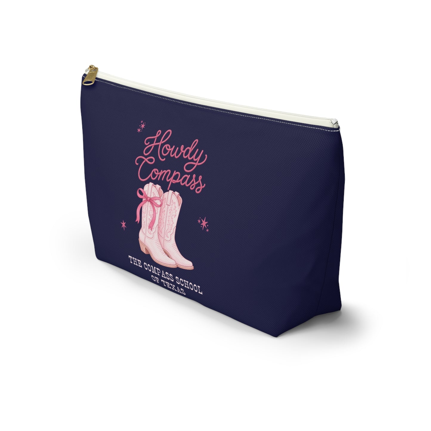 Howdy Compass Accessory Pouch — T‑Bottom Cosmetic Bag