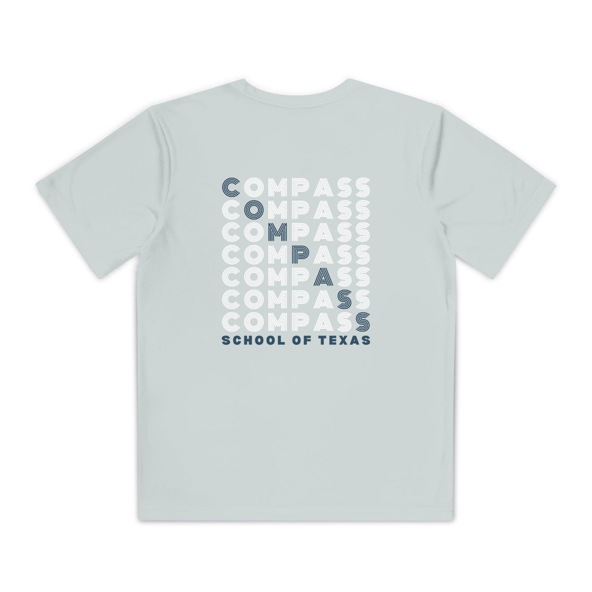 Compass School of Texas Youth T-Shirt — Repeating Logo Graphic Tee