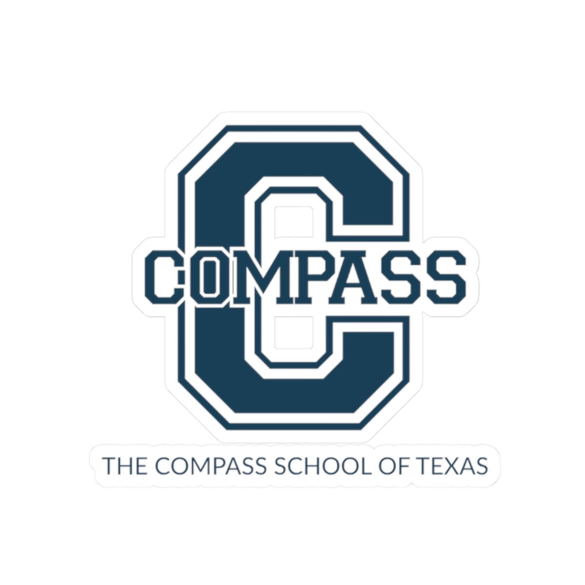 Compass C Letter Sticker — Varsity Monogram Kiss-Cut Decal