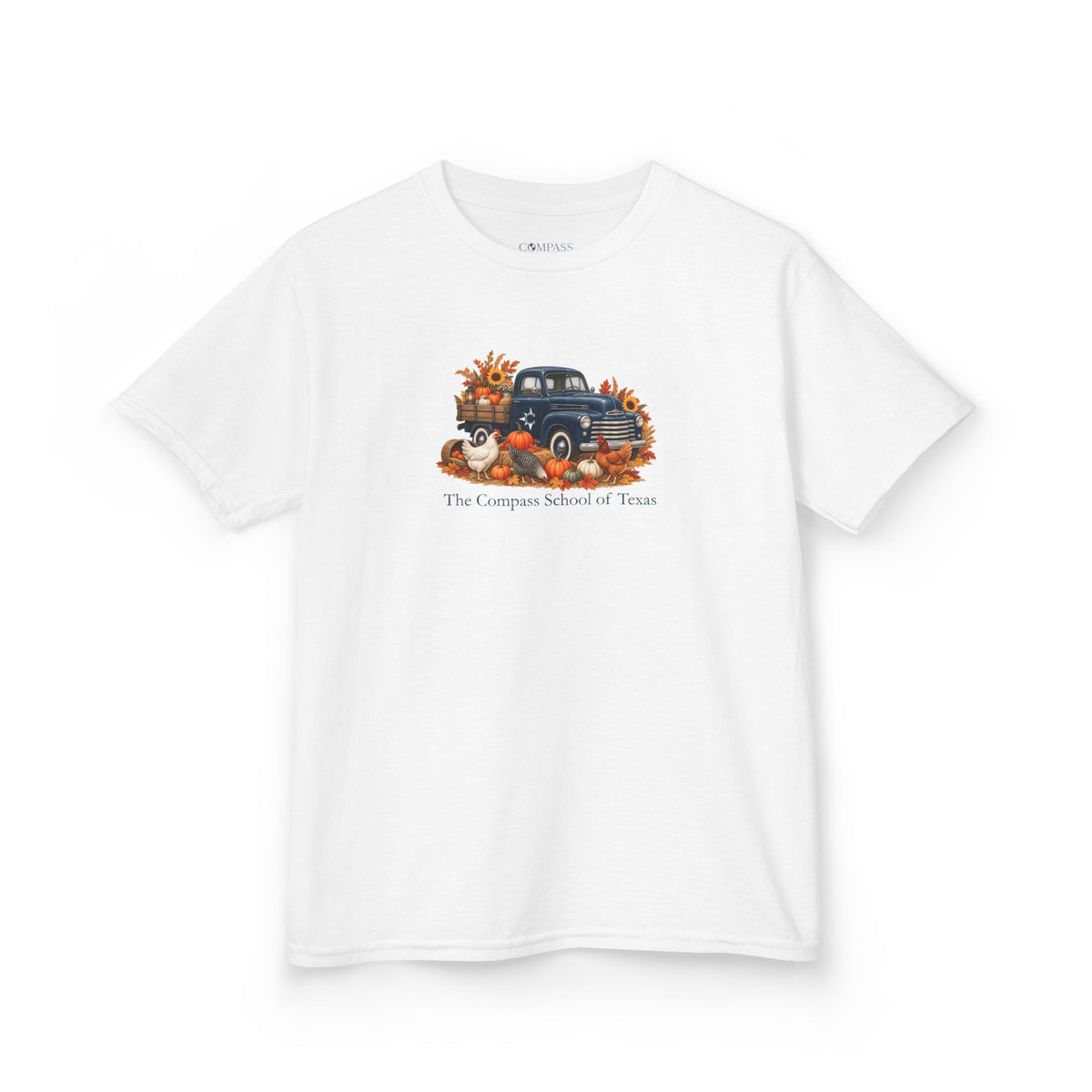 Kids Fall Festival Vintage Truck T‑Shirt — "The Compass School of Texas"