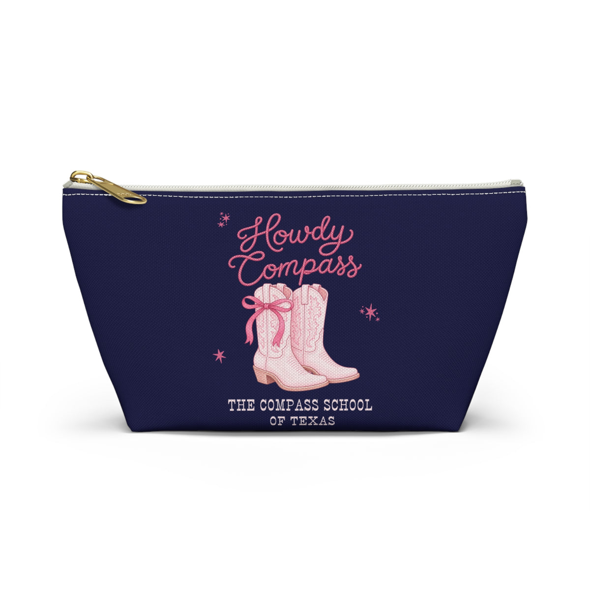 Howdy Compass Accessory Pouch — T‑Bottom Cosmetic Bag