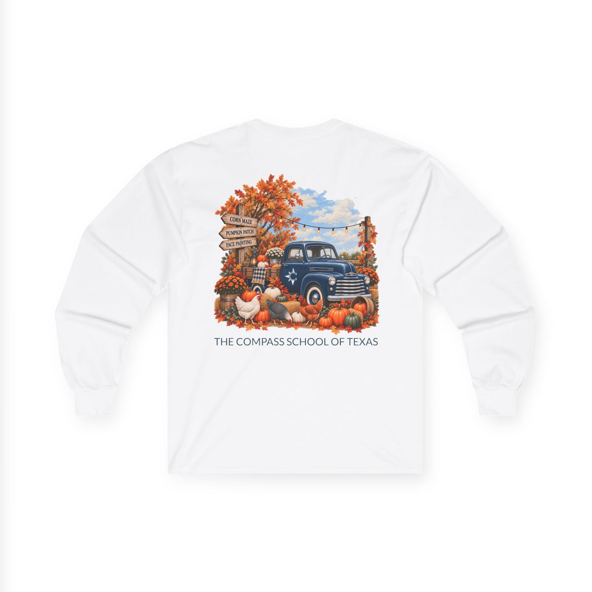 The Compass School of Texas Vintage Truck Long Sleeve Tee- Adult