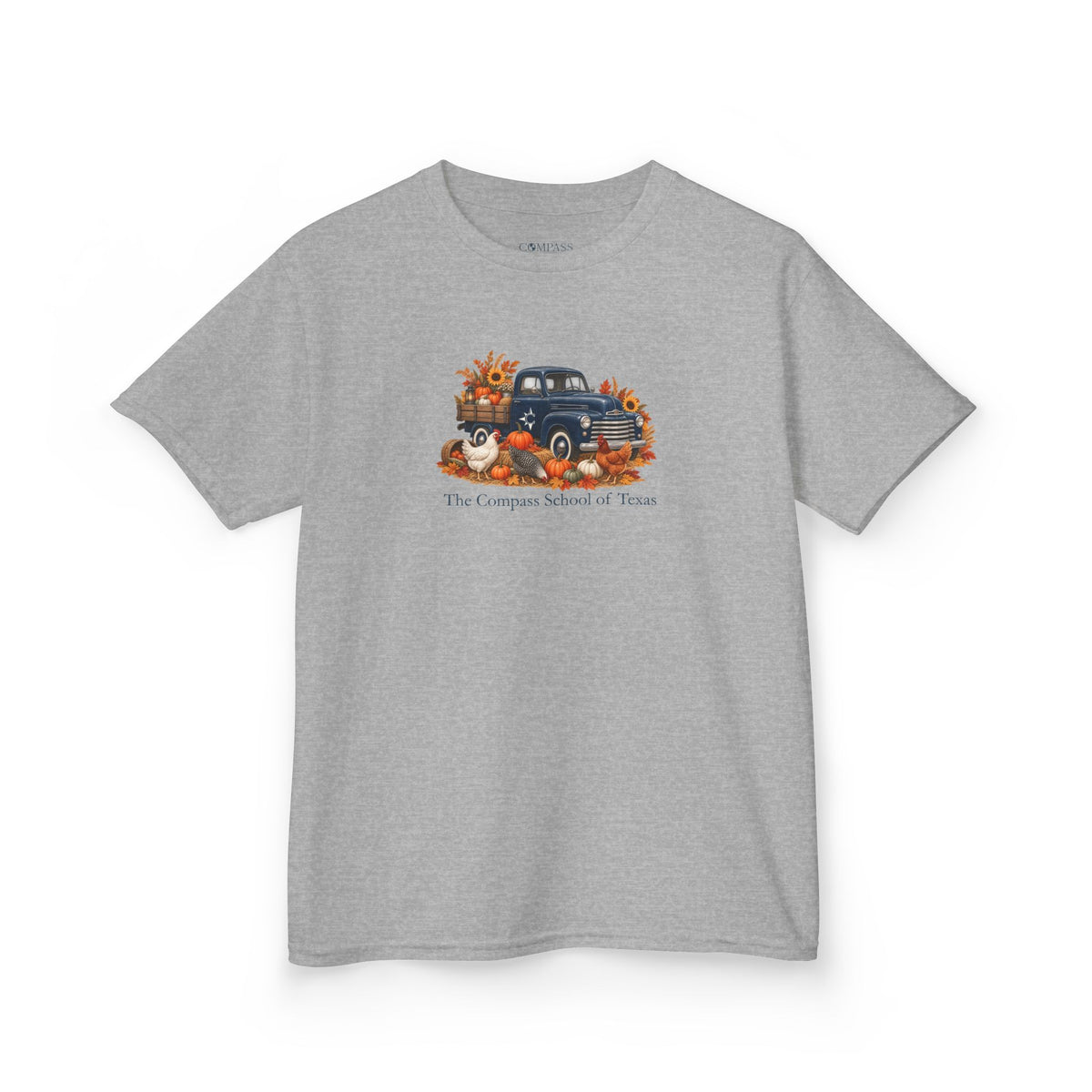 Kids Fall Festival Vintage Truck T‑Shirt — "The Compass School of Texas"