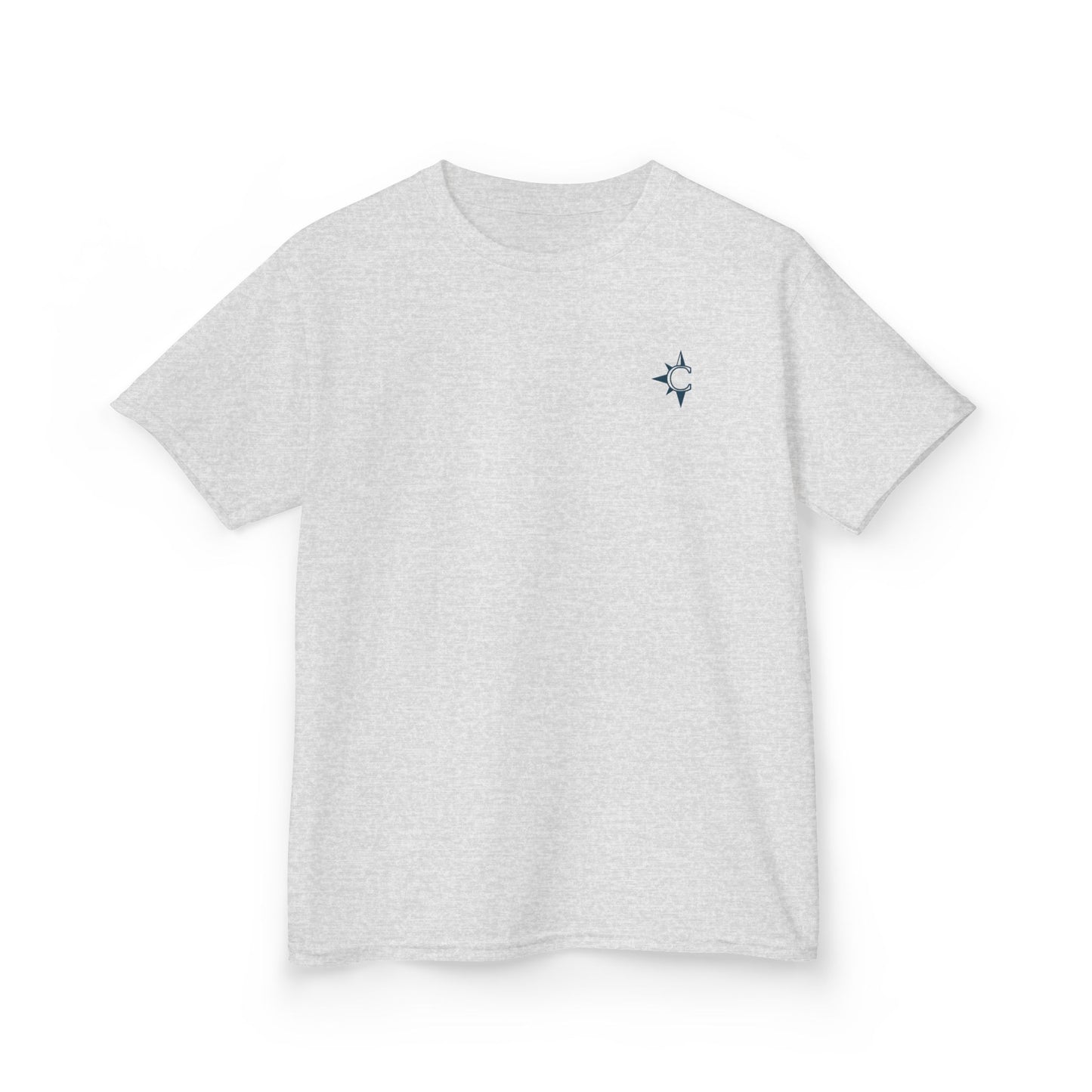 Kids Tee — Nautical Compass Flag Graphic (Blue)