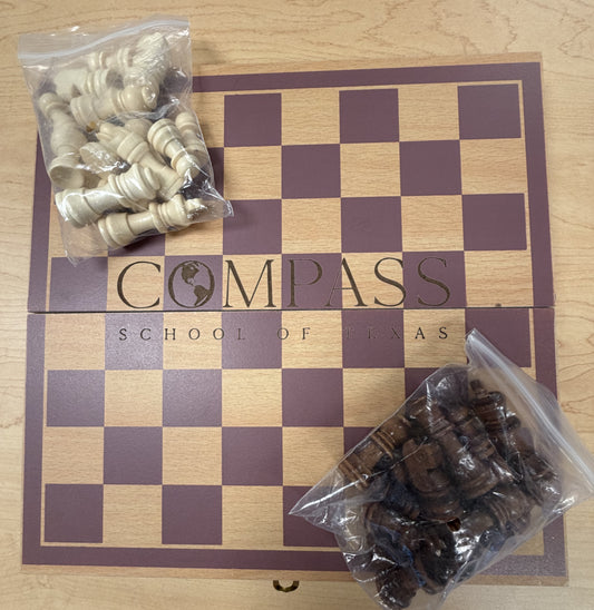Chessboard with Compass Logo