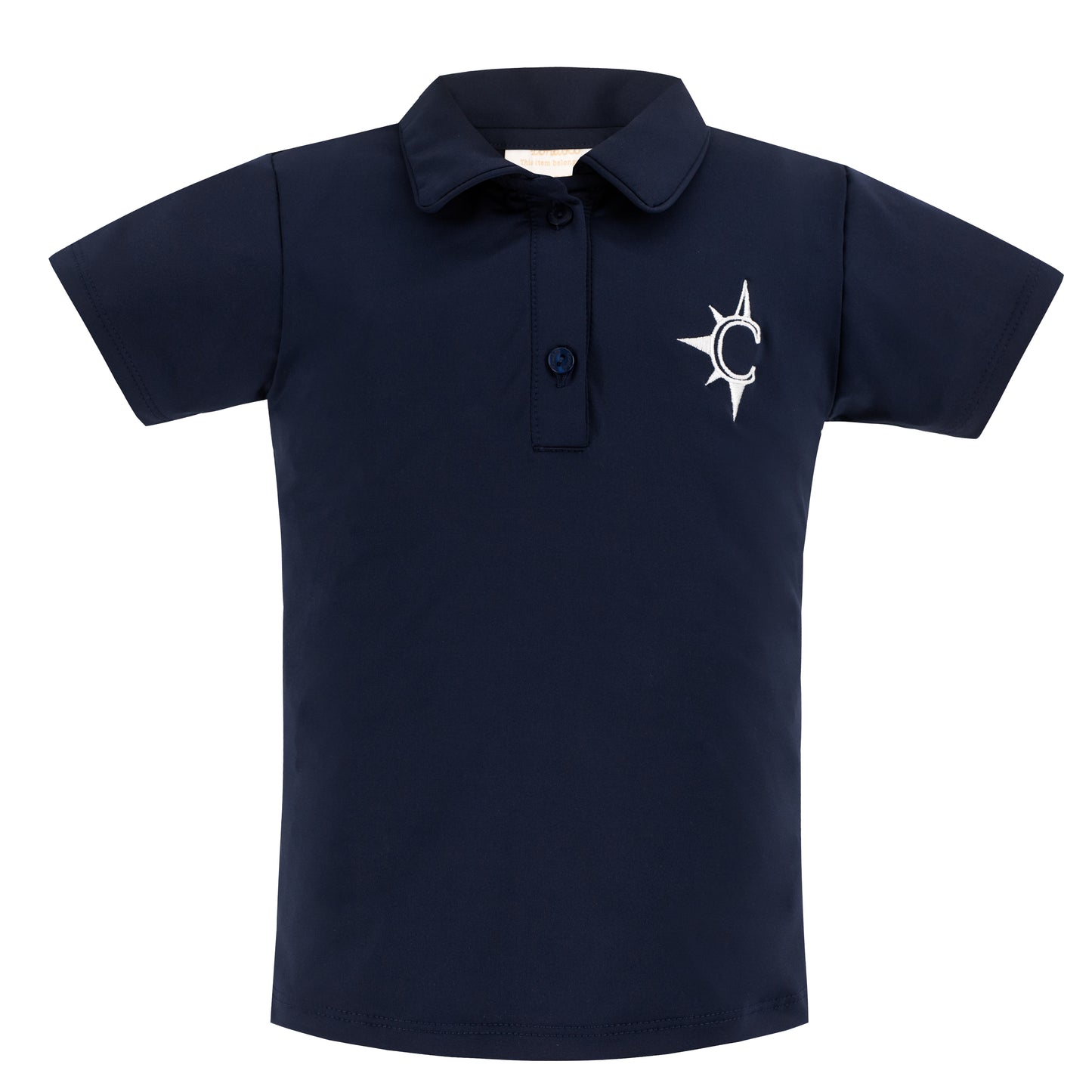Girl's Polo Shirt Navy Short Sleeve with Compass Logo