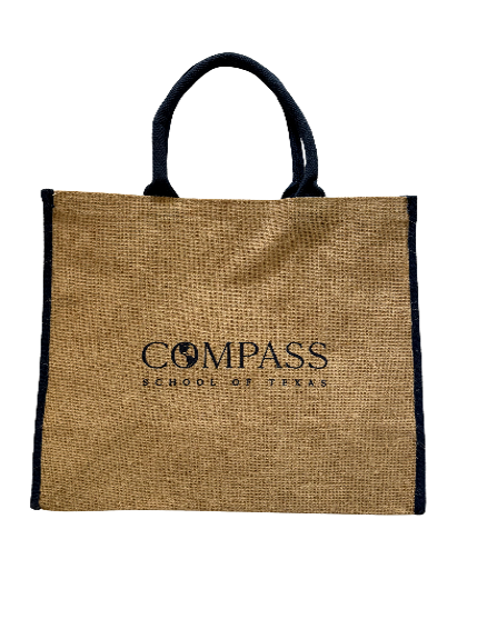 Compass Jute Tote Bag